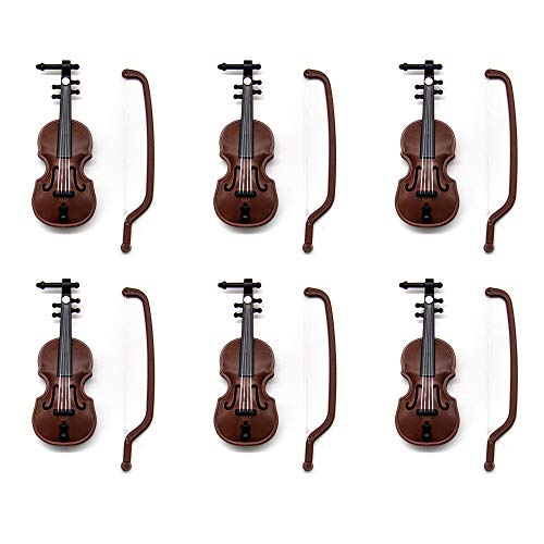 AUEAR, 10 Pieces 1:12 Dollhouse Miniature Violin Mini Musical Instruments for Children Best Gift Toy Christams Decor
