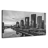 GP TONER Leinwandgemälde Sao Paulo schwarz-weiß 120X60 cm