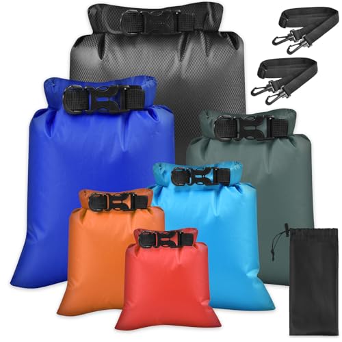 6Pcs Sacca Impermeabile 1,5/2,5/3/3,5/5/8L, Borsa Impermeabili Leggeri, Sacchetti Asciutti Ultraleggero,