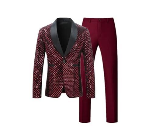 Men Sequins Plaid Suits Singer Host Prom Party Bar Stage Performance Dress Blazer Jacket and Pants 11 XL