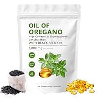 Oil of Oregano with Black Seed Oil Capsules, Oregano Oil Capsules Organic,Non-Gmo,Gluten Free 180 capsule (1pc)