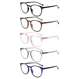 Blue Light Blocking Reading Glasses 5 Pack Computer Readers for Women Men (Multicolor, 2.5)
