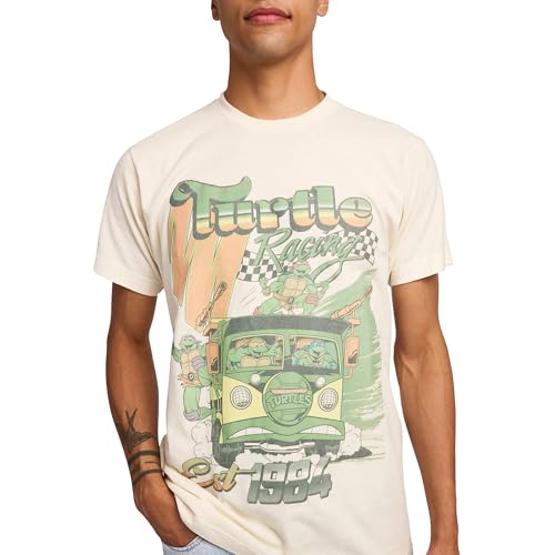 TMNT Classic Retro Cartoon Turtle Racing Men's Sand Crew Neck Short Sleeve T-Shirt4