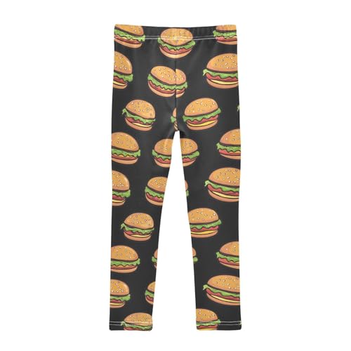 Food Cute Hamburger Girls Casual Leggings for Kids Printed Long Pant Bottoms Stretch and Soft2