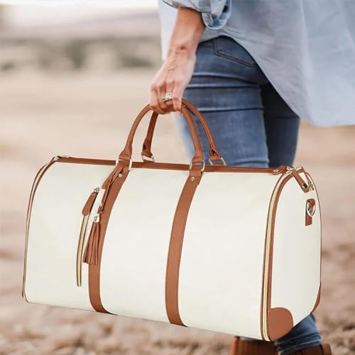 1/3 Duffle Bag - Detachable Shoulder Strap Pouch | Weekend Bag Flight Bag, Carry on Garment Suitcase, Zipper Pocket Breathable Suit Garment Cover for Shirts Dresses Coats 20.50 X 10 X 12.5 Inches3