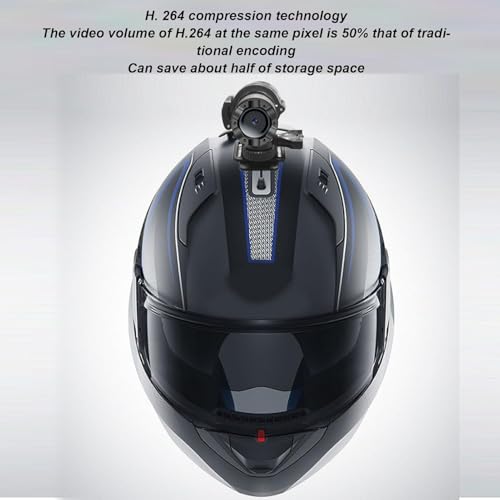 Image of JK Vision 1080P HD Bike Motorcycle Helmet Camera Flashlight, Anti Shake Sports DV, with 12MP Wide Angle Lens, Interconnection, Long Battery Life for Cycling (Dark Gray)