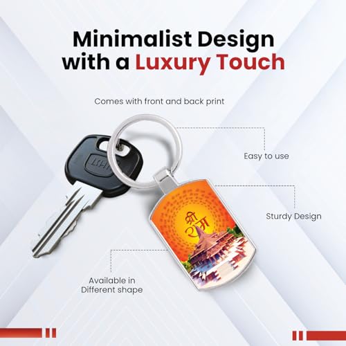 Image of Stylish Metal Keychains with Permanent Glossy Print - Inspirational Quotes & Spiritual Designs - Perfect Key chains for loved ones, Personal Use, Gifts & Return Gifts