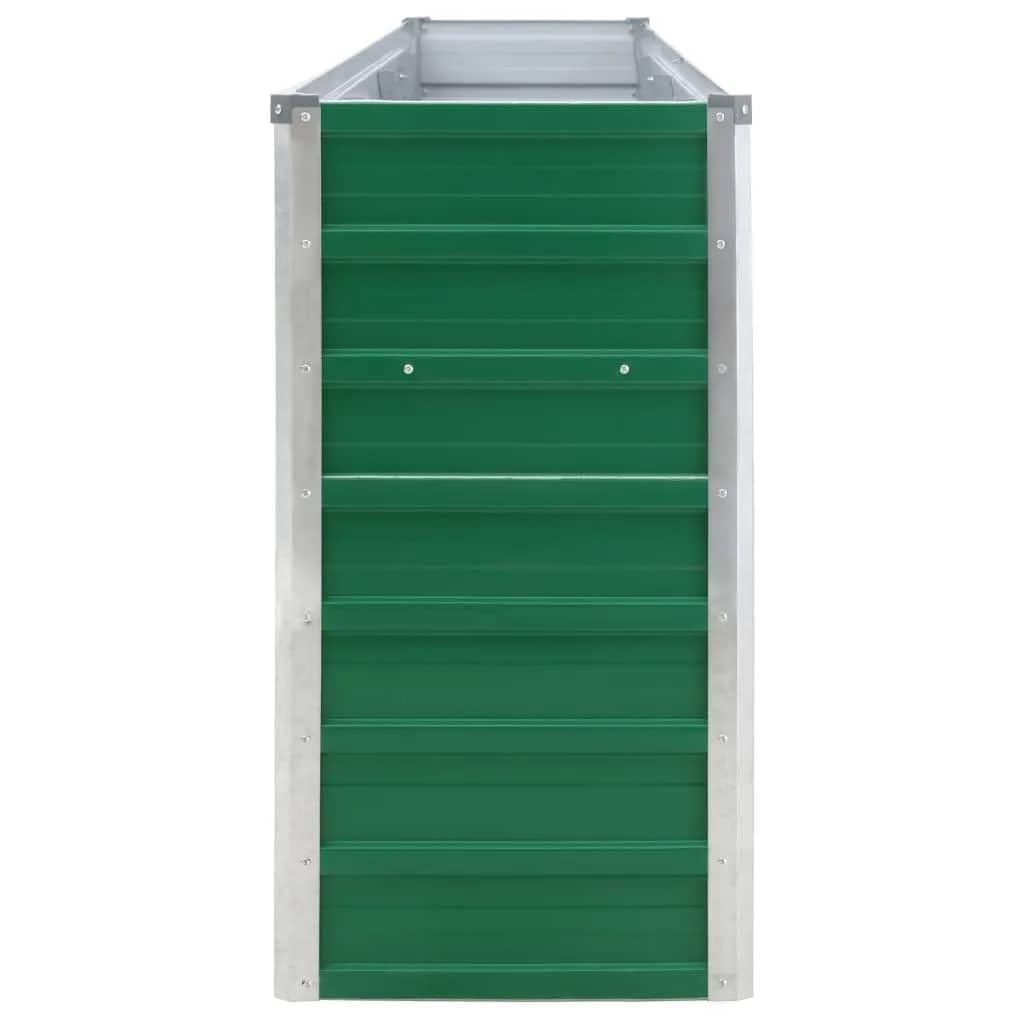 vidaXL Jardinera de Jardín Macetero Caja para Plantar Plantas Macetas de Patio Exterior Acero Galvanizado Verde 320x40x77cm