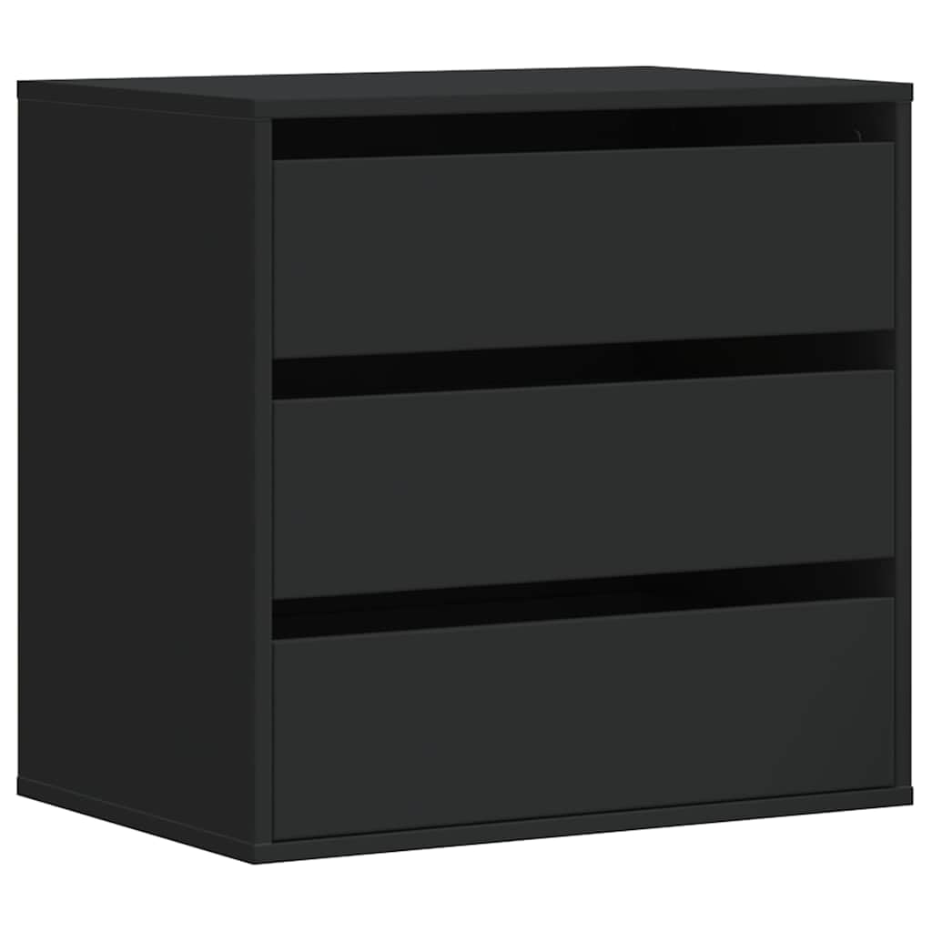 vidaXL Corner Chest of Drawers, Storage Cabinet for Living Room Hallway Office, Sideboard with Drawers, Drawer Cabinet, Black Engineered Wood — image 1
