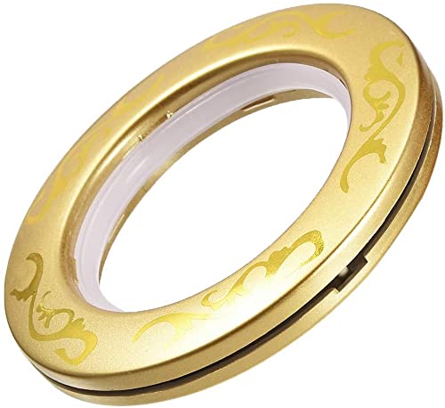 50 Occhielli Per Tende In Plastica Oro: Diametro Interno 4,5 Cm (41 Mm), Fissaggio A Scatto
