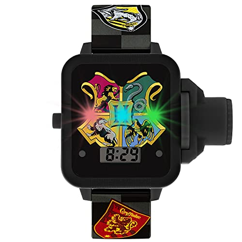 Harry Potter HP4113 Montre de Projection pour Enfant avec Bracelet Noir, Noir, Sangle