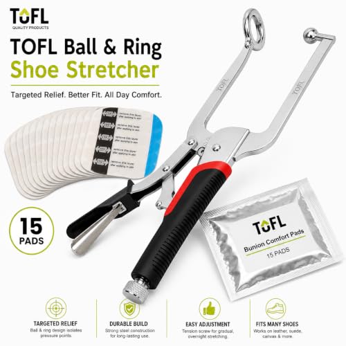 Image of TOFL Ball & Ring Shoe Stretcher, Bunion Pads & 4 oz Shoe Stretch Spray