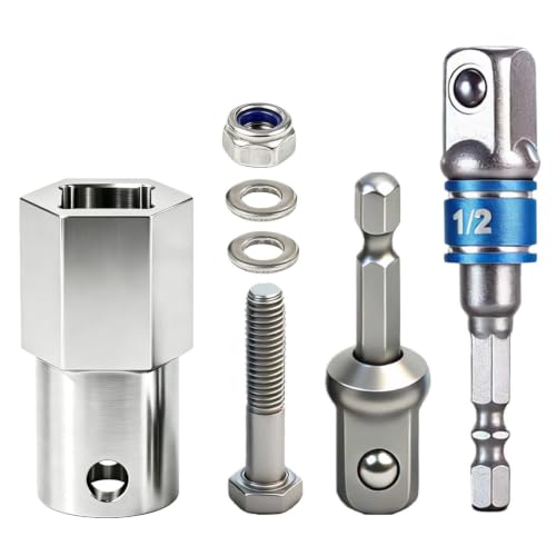 Image of Trailer Jack Drill Adapter for 1 /2 inch Jack Drive Shafts (Silver)