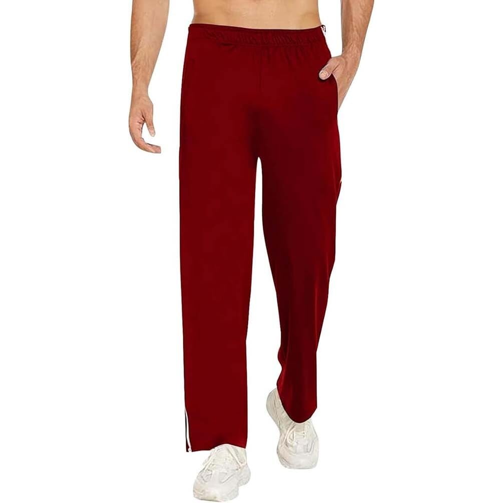 Revalidatiebroek Vrouwen Mannen M-3xl, Heren Trainingsbroek Broek Broek Split Basketbal Trainingsbroek Lastische Bund Joggingbroek Met Continue Rits Revalidatie Broek(Rouge,M