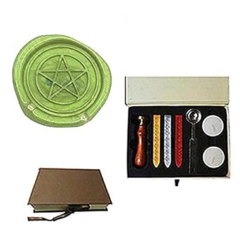 Star Pentagram Comic Pentacle Wax Seal Stamp Sealing Wax Stick Melting Spoon Candle Wedding Invitation Christmas Halloween Card Goth Mail Gift Wrapping Package Wax Seal Stamp Gift Box Set