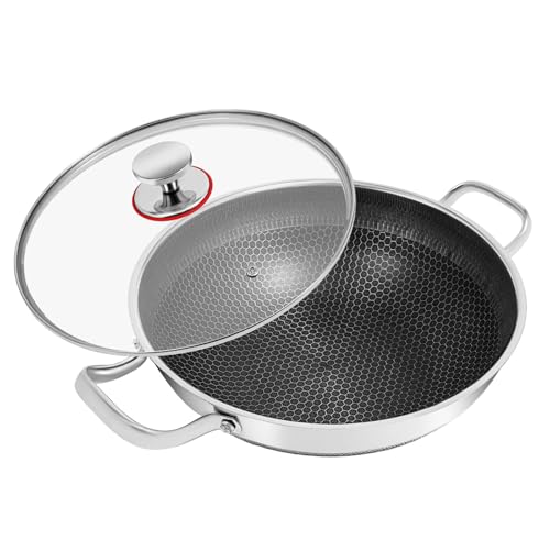 Wok rectangular doble cara con tapa 14.17 in miniatura 1