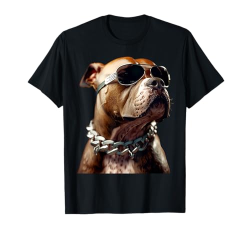 Pitbull mit Sonnenbrille Pittie American Pit Bull Terrier T-Shirt