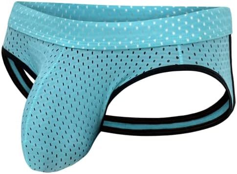 Real Men Pouch Jock Strap, Vasectomy Underwear, Athletic Supporters for Men, Men Jockstrap, Jockstraps for Men, Men Thong G-string Alternative, Jock Straps Male Underwear Mesh Med Light Blue w Strap