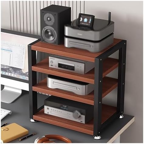 Speaker Stand,Stylish Compact HiFi Speaker Stand & Audio Rack - 3/4 Tier Media Cabinet for Home Theater, Turntables, Game Consoles, TV & Amplifier Storage - Perfect Electronics Organizer