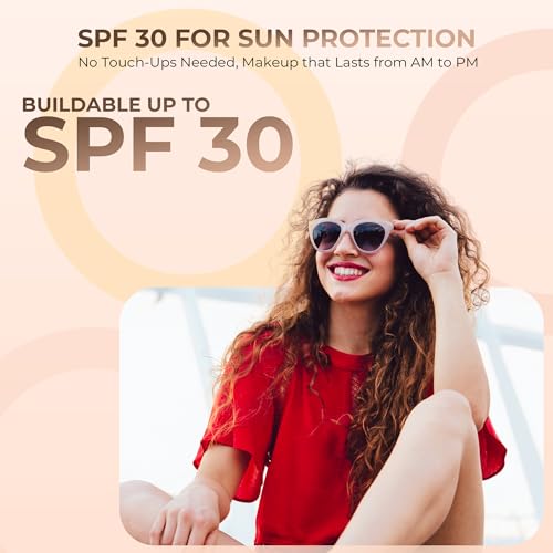 Warm Shade Foundation (30g Full Size Sifter Jar) Matte Mineral Makeup Loose Powder Bare Face Full Coverage Long Lasting All Natural Noncomedogenic for All Skin Types Airbrushed Finish SPF 31