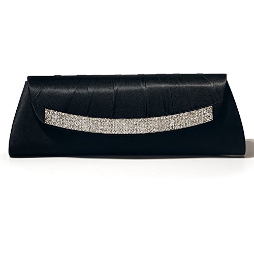 Sac de soirée en satin noir anti-rayures pour mariage sans stress
