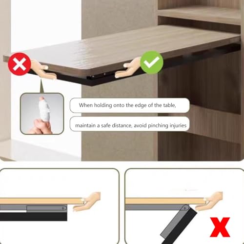 Bureau pliable mural blanc 75x60cm en L avec pied escamotable et étagère intégrée