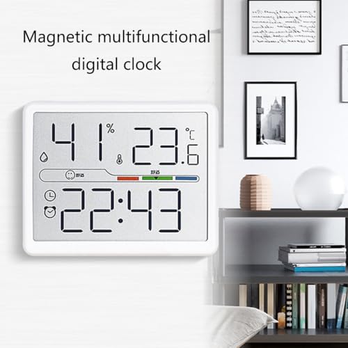 PLCPDM Reloj magnético para refrigerador con pantalla grande, monitoreo de clima interior, controles de botón fáciles para la gestión del hogar - imagen 2