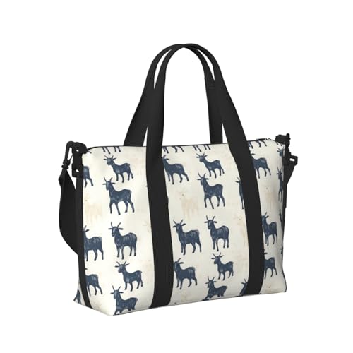 Laptop Tote Bag for Women Work - Retro Goat Print Overnight Weekender Bags for Women Travel, Gym Duffle Bag for Men, Personal Item Crossbody Travel Bags for Men Carry On