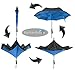BetterBrella Inverted Umbrella Windproof, Waterproof, Double Canopy Layer, Compact and Reverse Folding for Car, Travel and Outdoor Use, Rain or Sun Shine, Black