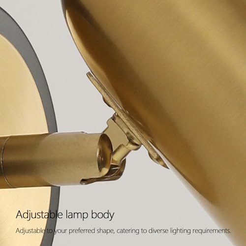 Aplique de pared LED negro y oro de 350° con enchufe e interruptor para dormitorio 4