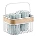 Produktbild iDesign 90550EU RealWood Badezimmer Aufbewahrungskorb für Shampoo, Kosmetika, 23,622 x 17,145 x 14,986 cm, weiß/helles Holz, Edelstahl