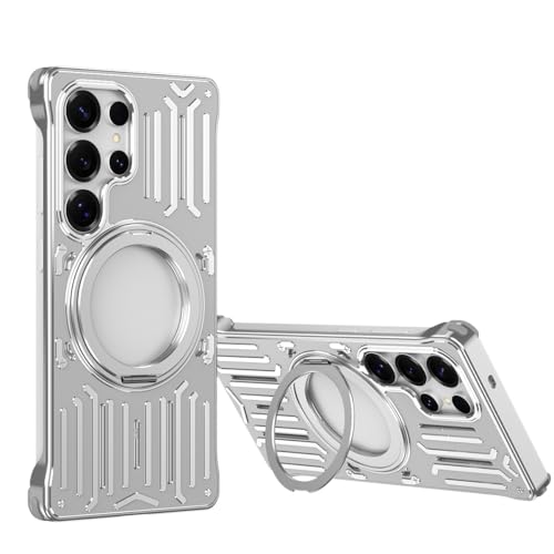 Pare-chocs métal Samsung S26 Ultra argent anti-choc avec coque aluminium et support anneau