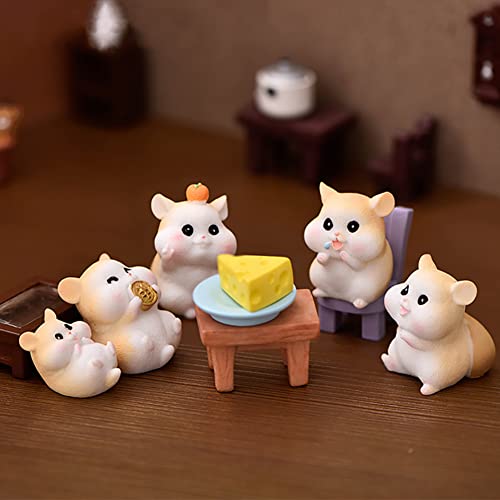 Maomia 06-HMST-FG2 7Pcs Mini Hamster Figures Animal Toy Cake Toppers thumb #1