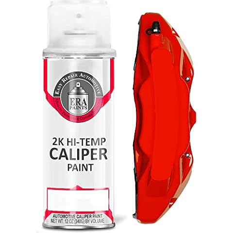 ERA Paints Red Brake Caliper Paint With Omni-Curing Catalyst Technology - 2K Aerosol Glossy Finish High Temp Resistance And Extreme Durability Against Color Fade And Chemicals Like Brake Fluid Cover