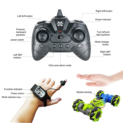 Hscopter Gesture Rc Cars 4Wd Drift Stunt Remote Control Car Twist Offroad Craweler With Gravity Sensor Watch Light Music Kids Toys Gift Prensent For Boy Girl Birthday Chirstams Party Xmas #TOP1