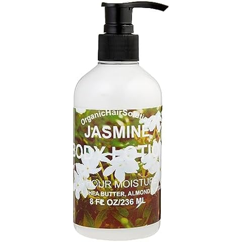 Organic Hair Solution-Body Lotion with Soothing Aloe Vera and Vitamin E- Dry Skin, Non-Greasy-Shea Butter, Almond oil- For both Males & Females- Natural Fragrance-Vegan (Jasmine Scent) Cover