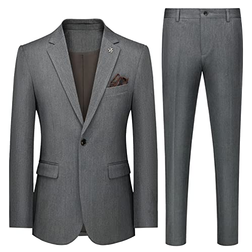 Costume trois pièces à rayures pour homme avec veste à revers cranté et pantalon ajusté