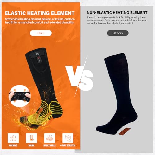 Dr.warm Wireless Heated Socks, Remote Control 7.4V 3000mAh Rechargeable Battery Heating Sock, Thermal Ski Socks for Cold Winter Men Women Kids4