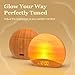 REACHER Sunrise Alarm Clock with Bluetooth Speaker & FM Radio, Gradual Wake Up Light, Digital Dimmable Clock, Bedroom Lamps, 8 Color Night Lights, Home Decor, Wood Clock for Adult, Kid