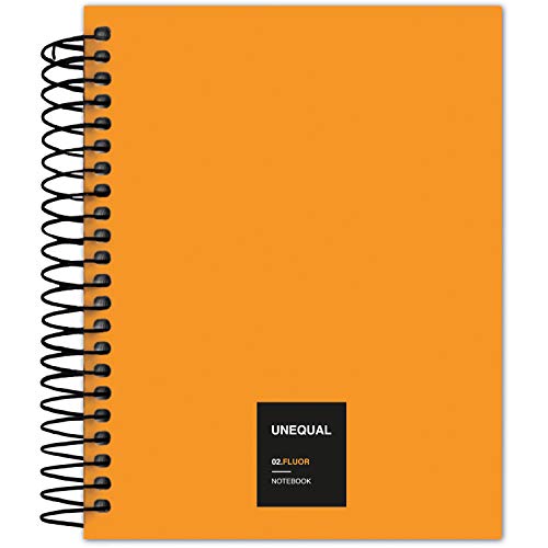 Grafoplás 88546056 Notizbuch mit Spiral, A6, quadratisch, 100 Blatt, 70 g, Orange, Unequal Fluor Cover