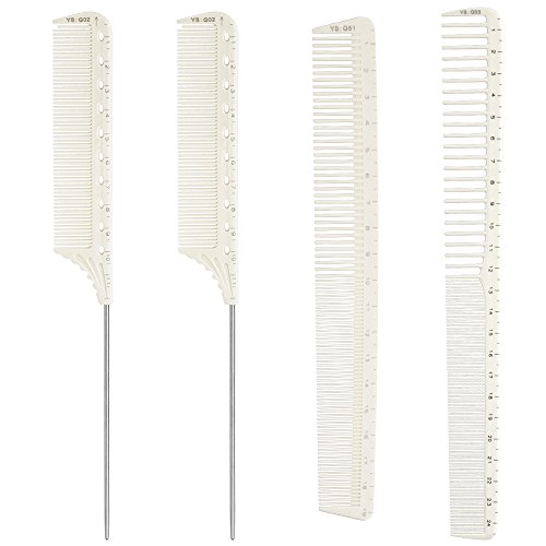 Hair Cutting Combs Barber Hair Comb Carbon Fiber Pet Comb Heat Resistant Cutting Comb Long Hair Comb Styling Comb Size Marked Doubtless Bay (4pcs set)