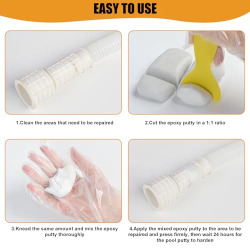 Image of 14.1oz / 400g Epoxy Putty, White Epoxy Sculpt Clay High Strength 2 Part Putty Stick Fix Leaks, Cracks and Fill Holes, Fast Repair Pool Leak Sealer for Bonding, Repairing, Sculpting
