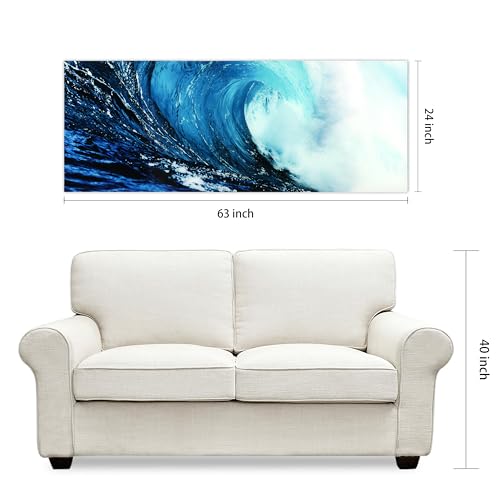 Empire Art Direct Blue Wave 2 Frameless Free Floating Tempered Glass Panel Graphic Wall Art, 24" x 63" x 0.2", Ready to Hang - Image 8