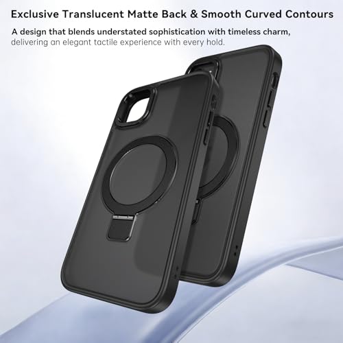 Coque iPhone 12 Mini magnétique mate protégeant des chocs avec anneau béquille - 3