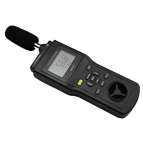 Image of Multi-Functional Environmental Meter Anemometer Sound Level Air Flow Meter LUX Meter Luminometer Humidity Temperature Meter with Tripod