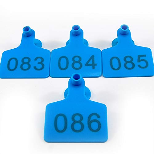 100 conjuntos de etiquetas auriculares numeradas de identificação de gado para bezerros, gado, vacas