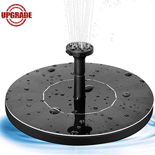 Oriflame Upgrade Solar Fountain,Solar Powered Fountain Pump for Bird Bath with 1.4W Free Standing Floating Birdbath Water Pumps for Garden, Patio, Pond and Pool (Black)
