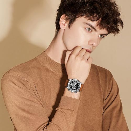 Image of LIGE Mens Roulette Wheel Watches Casino Themed Quartz Analog Watch 3ATM Waterproof Glowing Man Wrist Watches