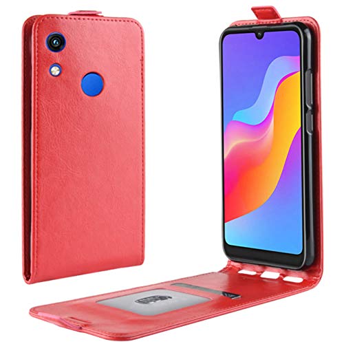 HualuBro Huawei Honor 8A Hülle, Leder Brieftasche Etui Tasche Schutzhülle HandyHülle [Magnetic Closure] Leather Wallet Flip Hülle Cover für Huawei Honor 8A (Rot)
