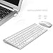 immagine 4JOYACCESS Tastiera e Mouse Wireless,Slim Compatto Tastiera Wireless con Numerica,2.4Ghz Stabile,Mouse Ergonomico Silenziosa Portatile da 2400 DPI per PC,Computer,Laptop(QWERTY Italiano)-Argento Bianco